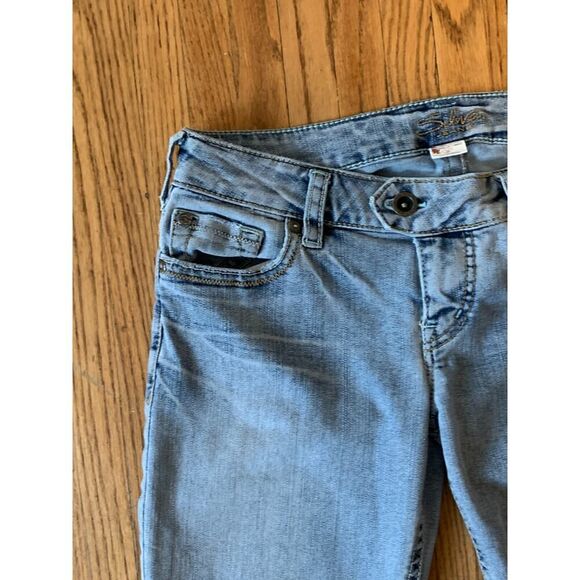 VTG y2k 90s 2000 Silver Tuesday Jeans Western Glove Works Low Rise Flare Boot 28 - Picture 14 of 16